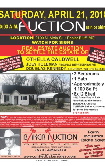 Real Estate Auction – April 21, 2018